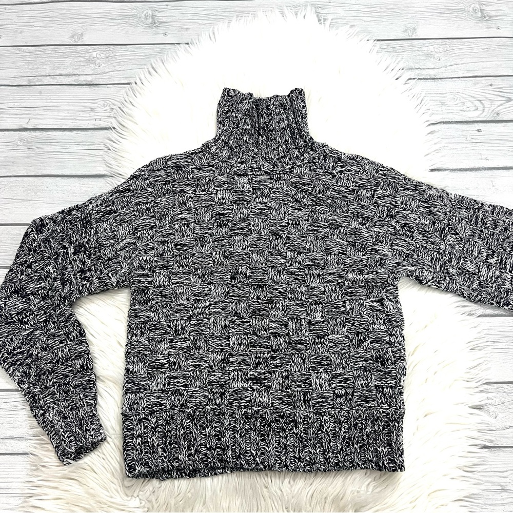 Rebecca Minkoff Montana Crosshatched-Knit Turtleneck Sweater